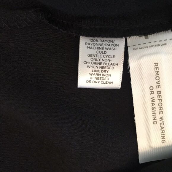 Loft Women's Black Asymmetric Knee Length Flutter Sleeve Dress Size 6 - Picture 7 of 7